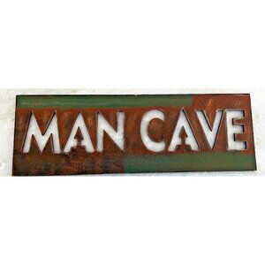 "Man Cave" Sign (Cut Out) - Great Gift For Dads Favorite Room Distressed Plaque